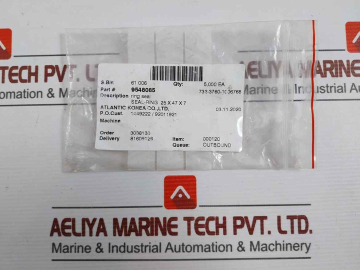 Atlantic 9548085 Ring Seal 25 X 47 X 7