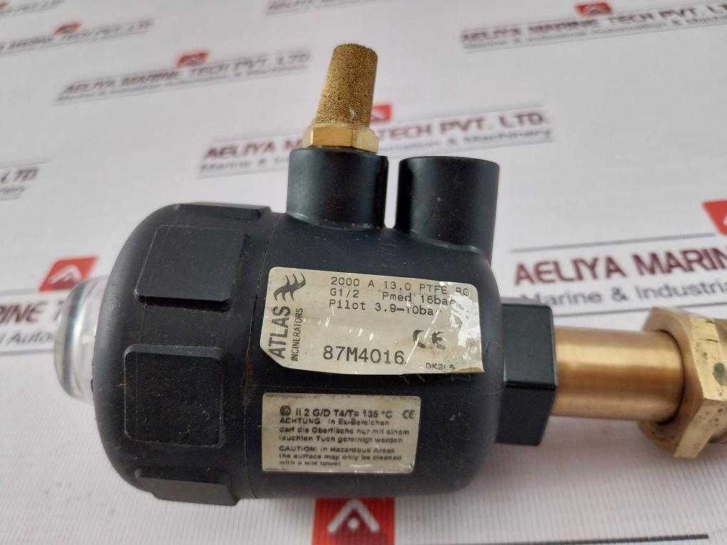 Atlas 2000 A 13,0 Ptfe Rg Pneumatic Angle Seat Valve Pilot 3.9-10 Bar