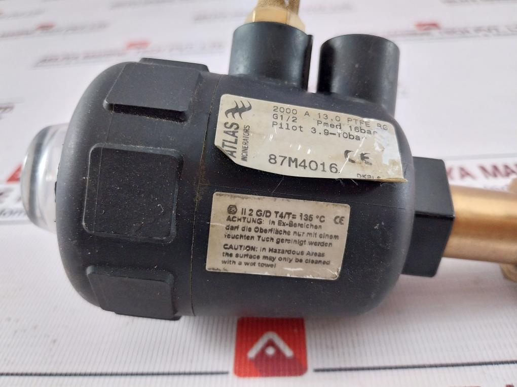 Atlas 2000 A 13,0 Ptfe Rg Pneumatic Angle Seat Valve Pilot 3.9-10 Bar