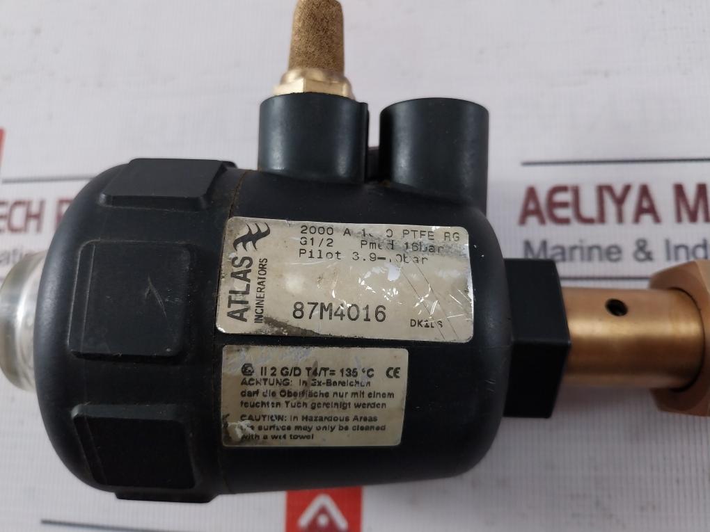 Atlas 2000 A 13,0 Ptfe Rg Pneumatic Angle Seat Valve Pilot 3.9-10 Bar