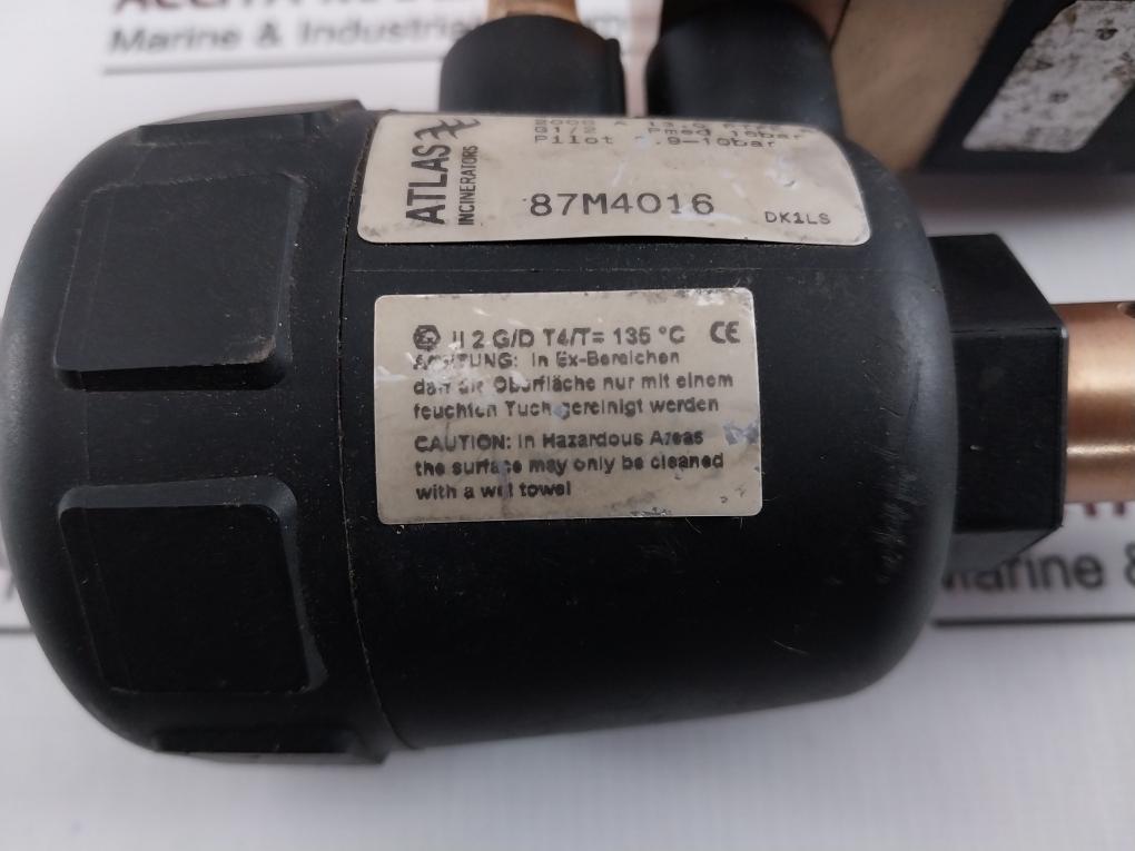 Atlas 2000 A 13,0 Ptfe Rg Pneumatic Angle Seat Valve With 0331 C 3,0 Nbr Ms