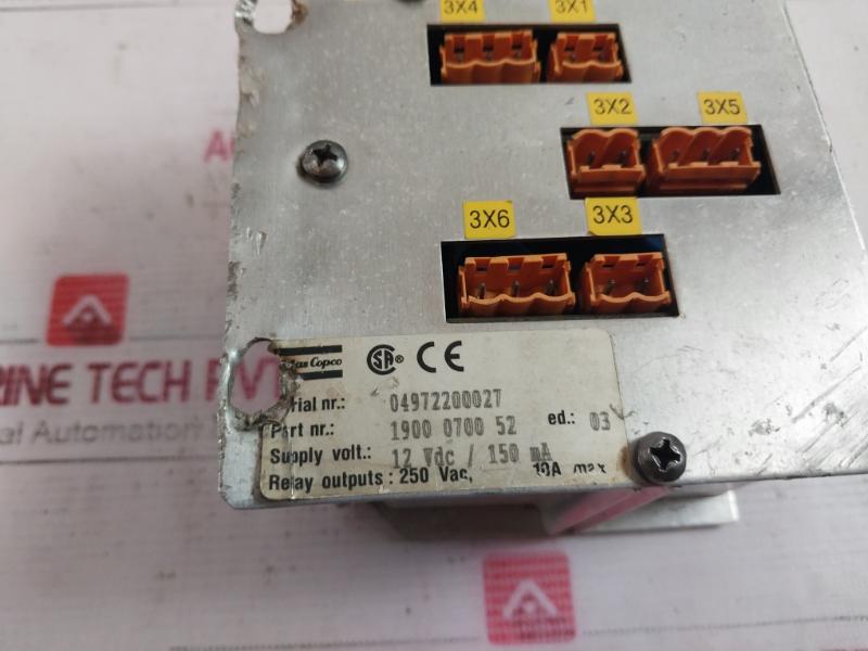 Atlas Copco 1900 0700 52 Air Compressor 12Vdc/150Ma 250Vac,10A Max