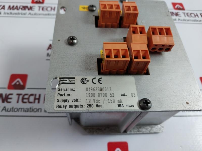 Atlas Copco 1900 0700 52 Air Compressor 250 Vac 10A Max