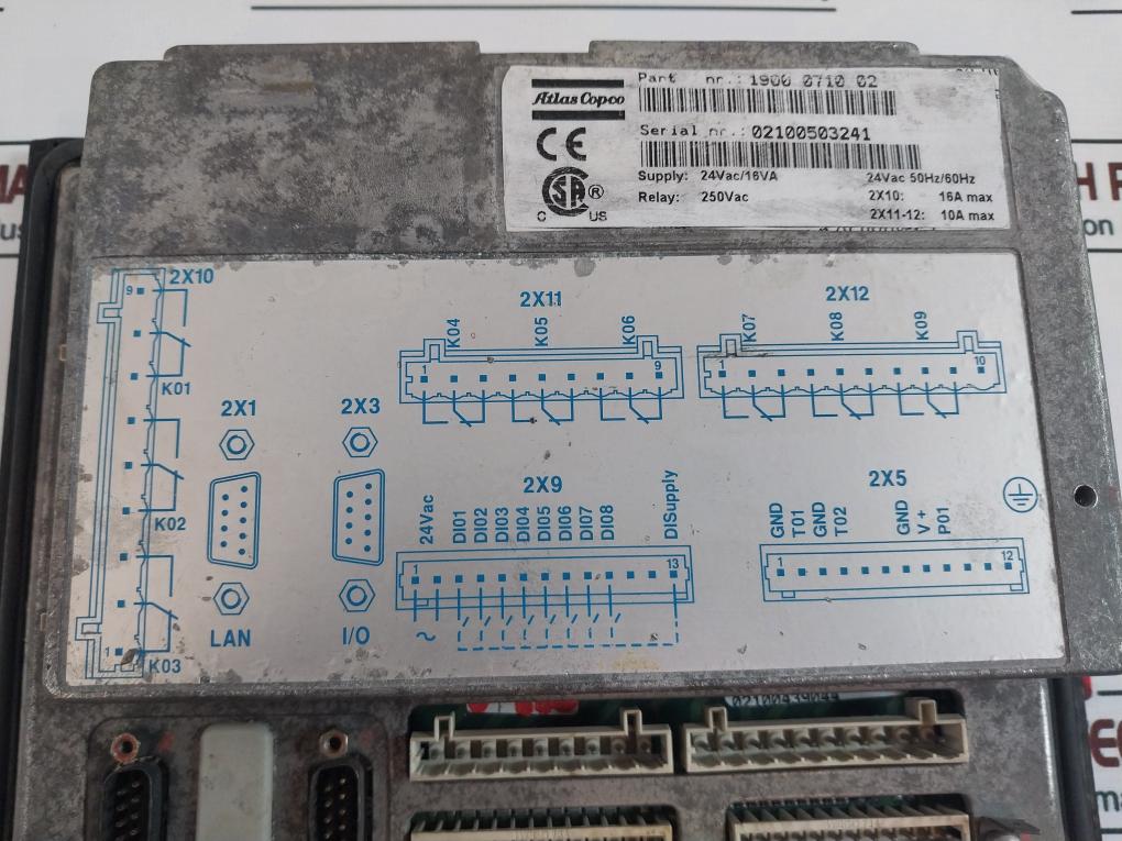 Atlas Copco 1900 0710 02 Elektronikon Ii Controller Panel 50/60Hz