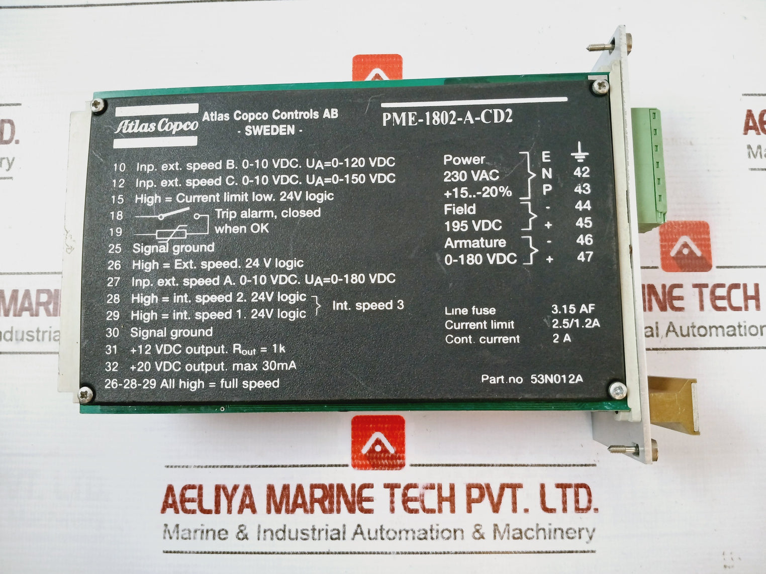 Atlas Copco Pme-1802-a-cd2 Power Supply Module 53N012A Tetra Pak 90430-67 230Vac