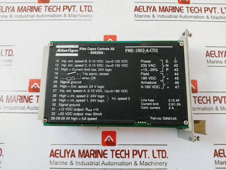 Atlas Copco Pme-1802-a-cd2 Power Supply Module 53N012A (Cracked Backplate)
