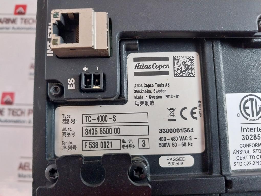 Atlas Copco Tc-4000-s Controller 400-480Vac