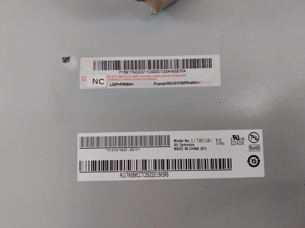 Auo G170Eg01 Lcd Display Screen Panel E204356