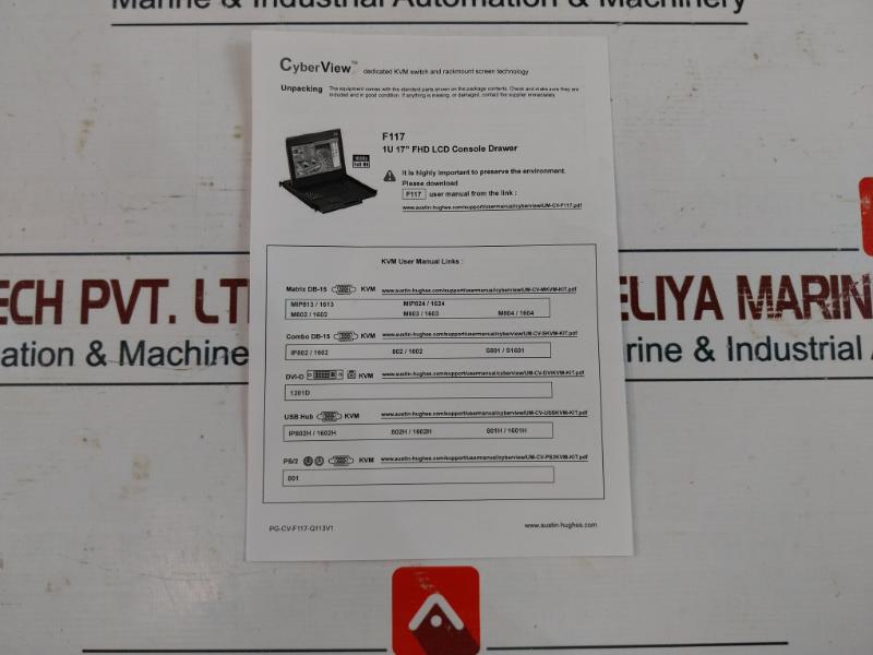 Austin Hughes F117E_Us Lcd Console Drawer Set Pg-cv-f117-q113V1