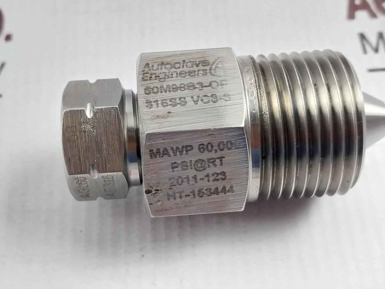 Autoclave 60M96B3-of 316Ss High Pressure Male Adapter Tube Fitting 60,000 Psi