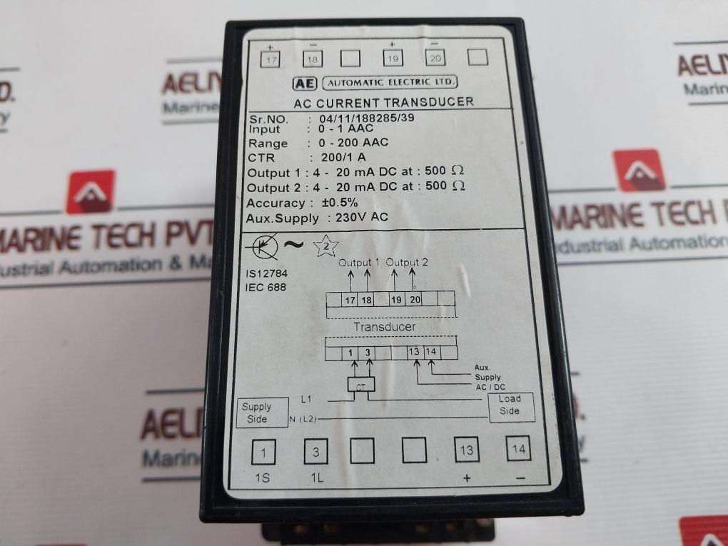 Automatic Electric 0-1 Aac Ac Current Transducer 230V Ac
