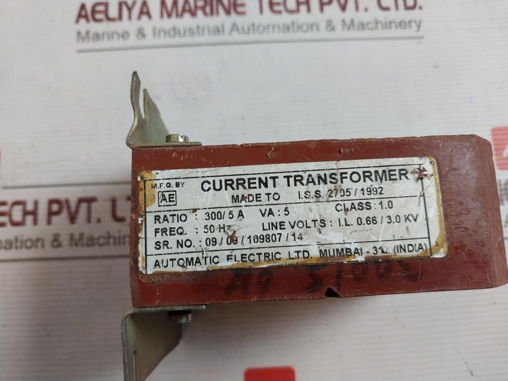 Automatic Electric 300/5A Current Transformer 0.66/3.0Kv 50Hz I.S.S. 2705/1992