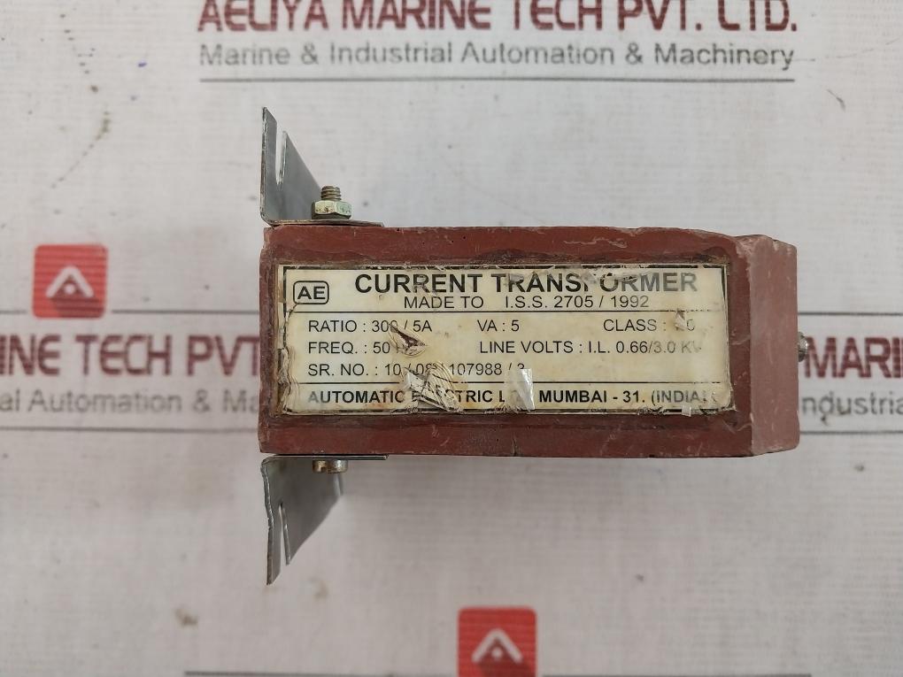 Automatic Electric 300/5A Current Transformer 2705/1992 50Hz