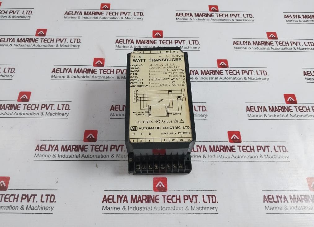 Automatic Electric A3G521 Watt Transducer 0-250mW 15.75kV/110V