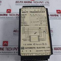 Automatic Electric A3G521 Watt Transducer 0-250mW 15.75kV/110V