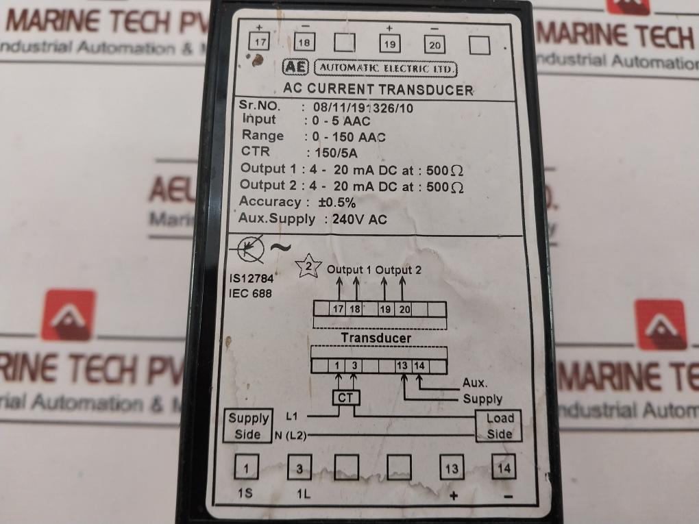 Automatic Electric Ac Current Transducer 0-150 Aac