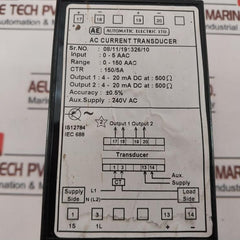 Automatic Electric Ac Current Transducer 0-150 Aac