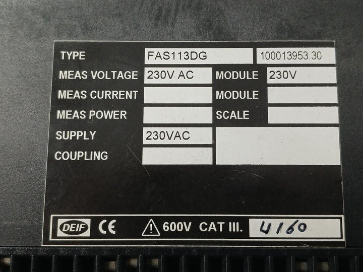 Automatic Synchronizer Controller Fas-113Dg Deif 230Vac