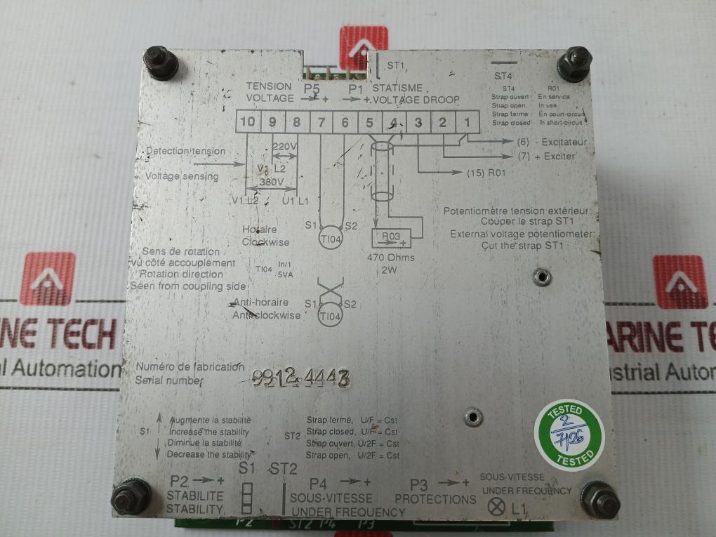 Automatic Voltage Regulator R130 Leroy Somer 220V 470 Ohms
