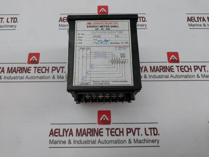 Automatic Electric 3P-3E-4W Energy Meter (Kwh) 440V 5A 50/5 A