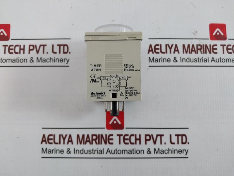 Autonics At8N Multi-function Analog Timer 250Vac Contact 100-240Vac Input