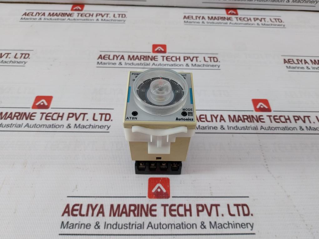 Autonics At8N Multi-function Analog Timer W/ Base 0-5 Sec 250Vac 100-240Vac