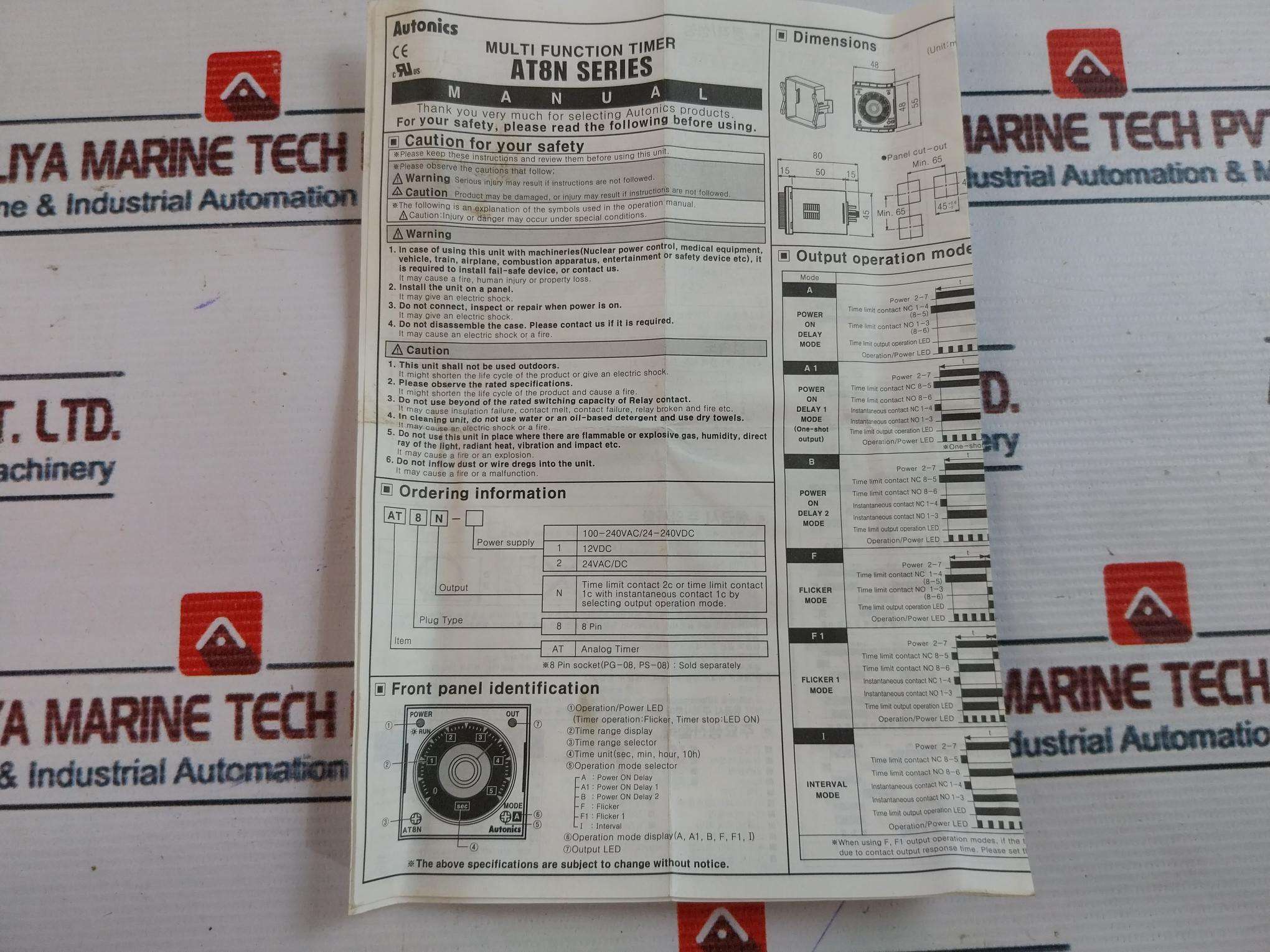 Autonics At8N Multi Function Timer 0-10 Min