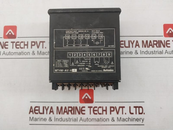 Autonics Mt4W-av-40 Digital Panel Meter With Diverse I/O 50/60Hz 5Va 100-240Vac