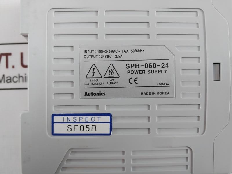 Autonics Spb-060-24 Din Rail Switching Mode Power Supply 100-240Vac~ 50/60Hz