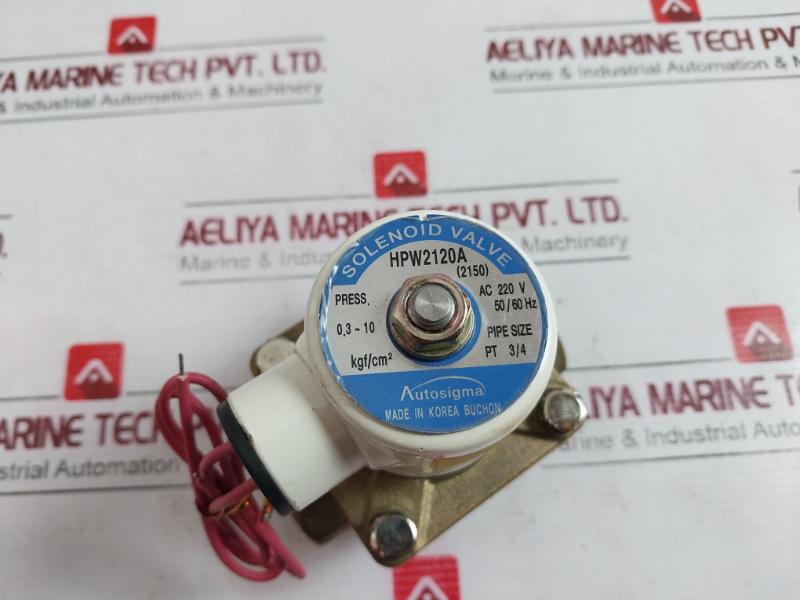 Autosigma Hpw2120A Solenoid Valve Ac220V 50/60Hz 3/4