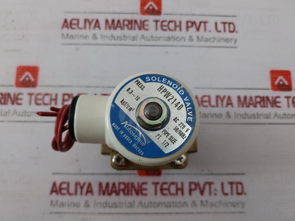 Autosigma Hpw2140 Solenoid Valve 220v Ac Kgf/cm2 Pt 1/2 Pipe Size