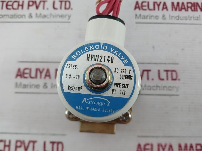 Autosigma Hpw2140 Solenoid Valve Ac 220V 50/60Hz 0.3 10 Kgf/Cm2