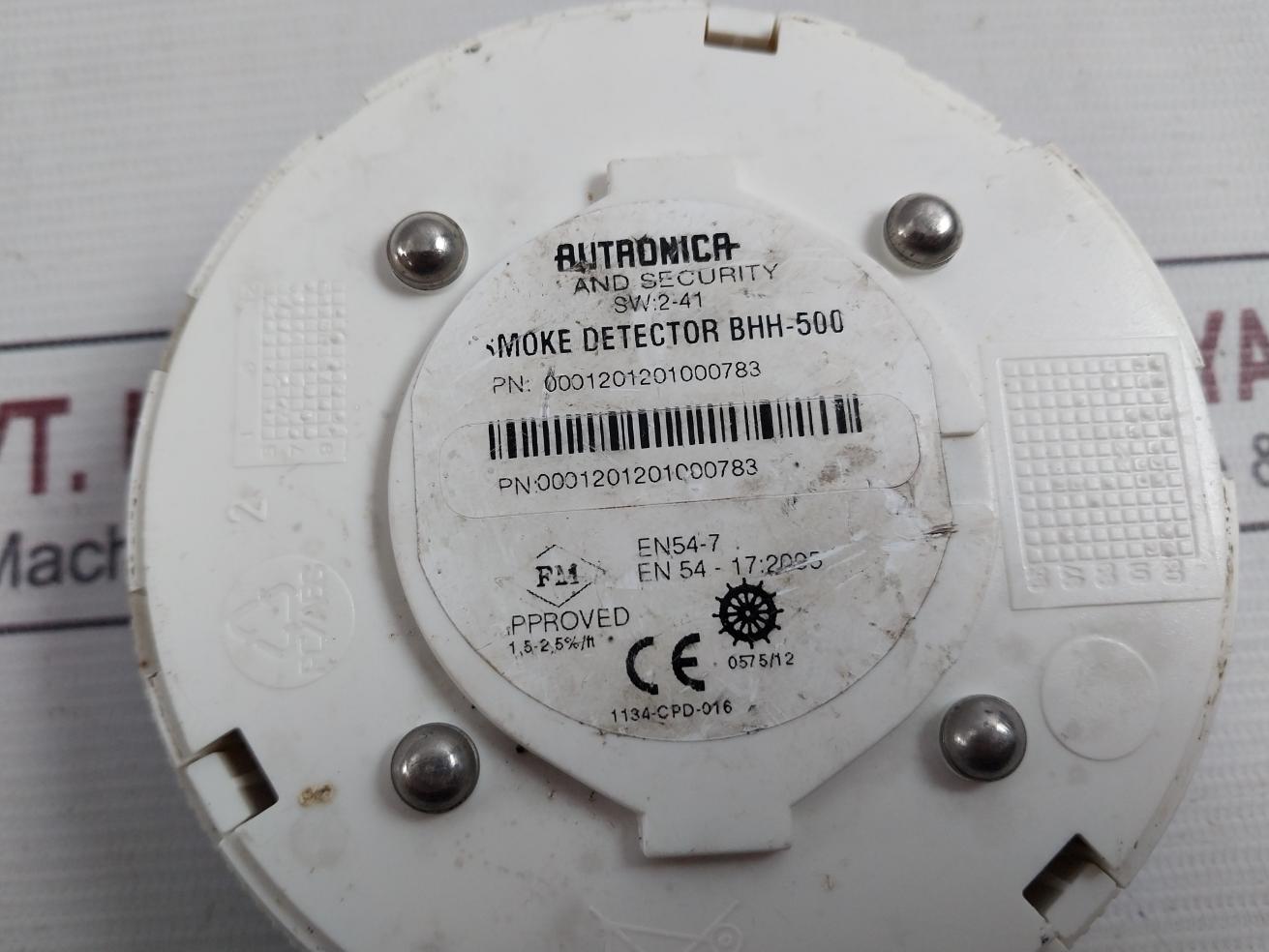 Autronica Bhh-500 Smoke Detector En54-7 1134-cpd-016