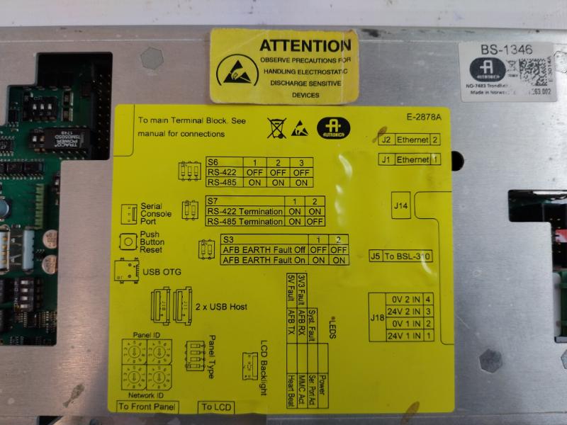 Autronica Bs-1346 Main Terminal Block 04.16.263.002, C3.bc-440