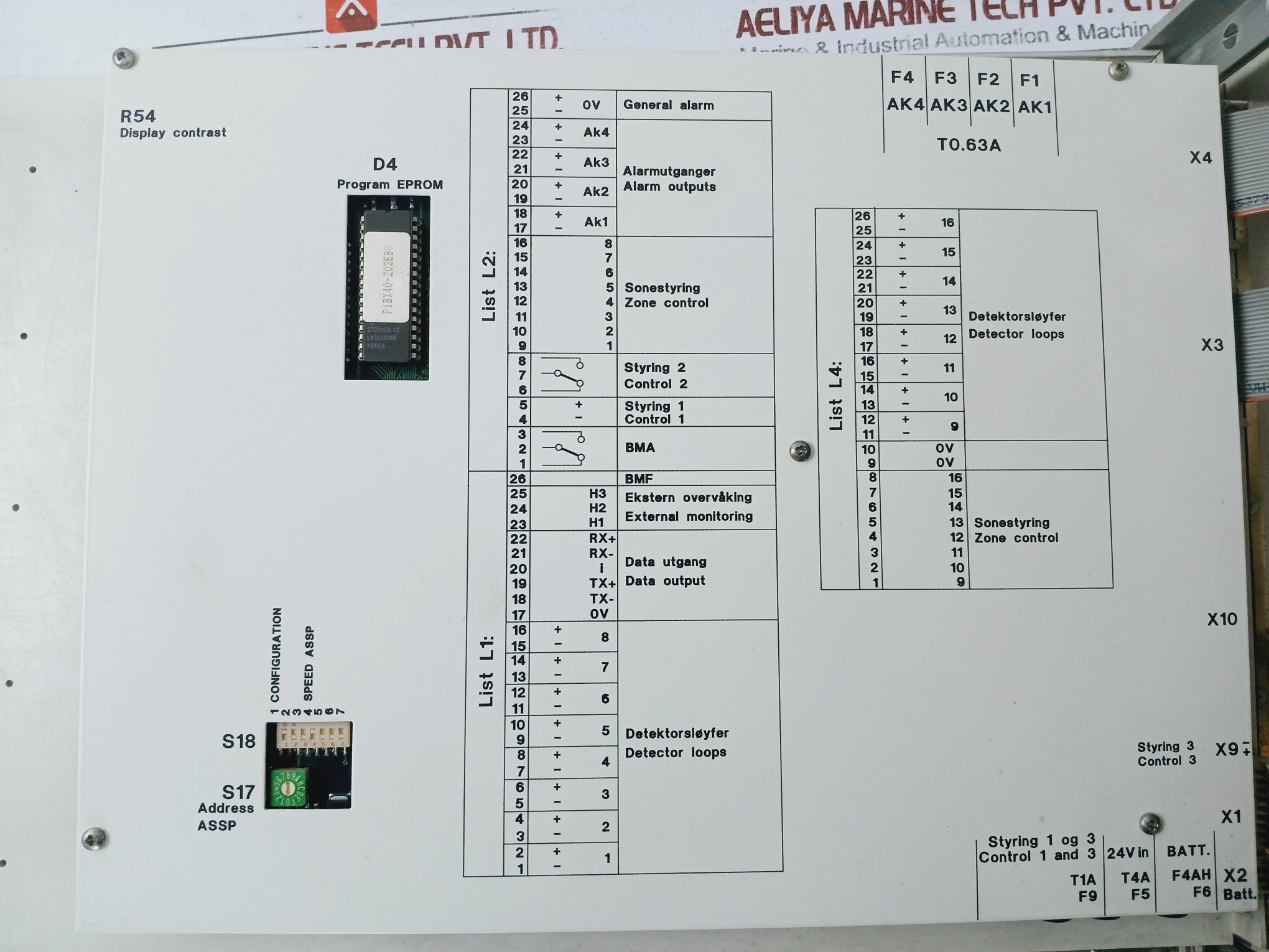 Autronica Bx 40 Fire Alarm Control Panel 230Vac 50Hz Or 200-350Vdc 1A