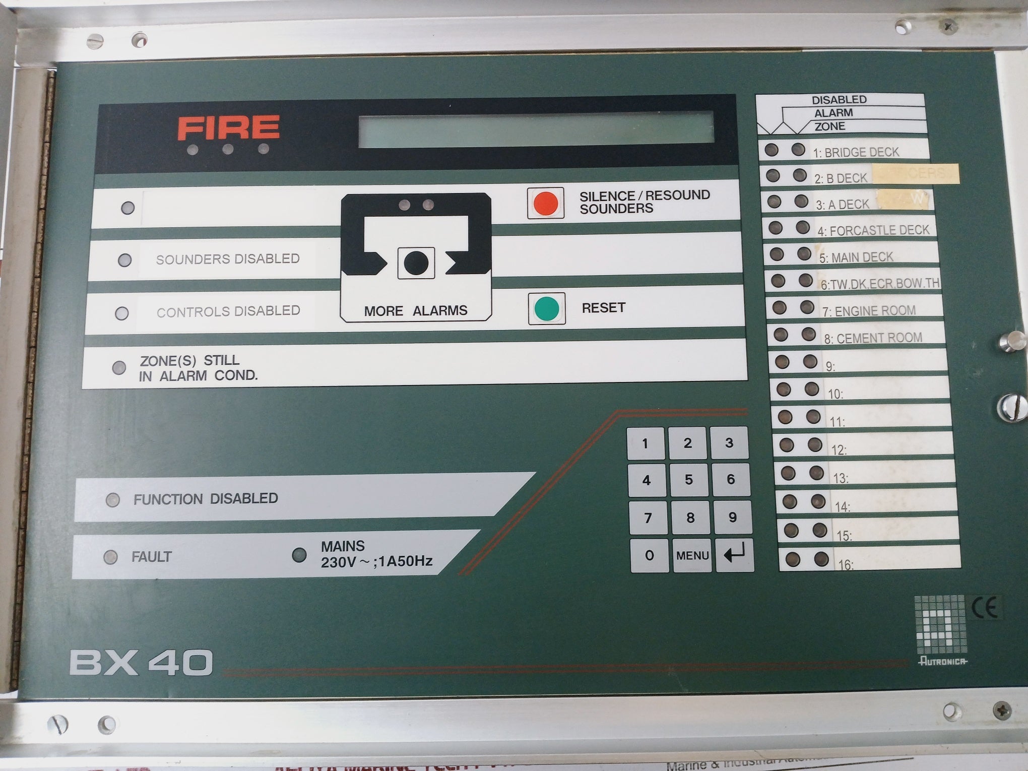 Autronica Bx 40 Fire Alarm Control Panel 230Vac 50Hz Or 200-350Vdc 1A