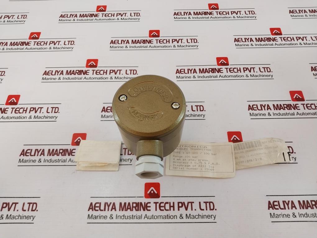 Autronica Gt-100/100 Bar Pressure Transmitter 4-20ma 0-100 Bar Aisi 316