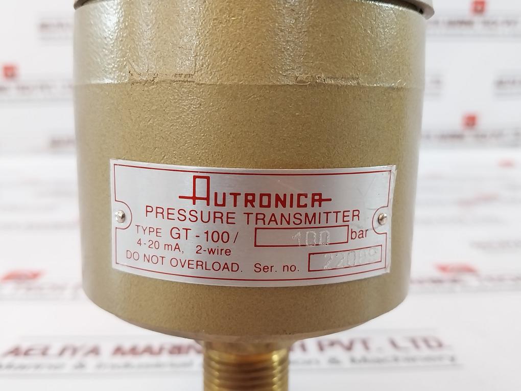 Autronica Gt-100/100 Bar Pressure Transmitter 4-20ma 0-100 Bar Aisi 316