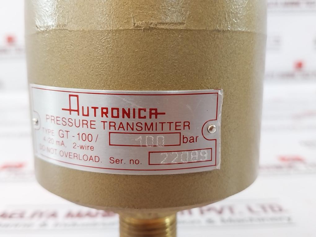 Autronica Gt-100/100 Bar Pressure Transmitter 4-20ma 0-100 Bar Aisi 316