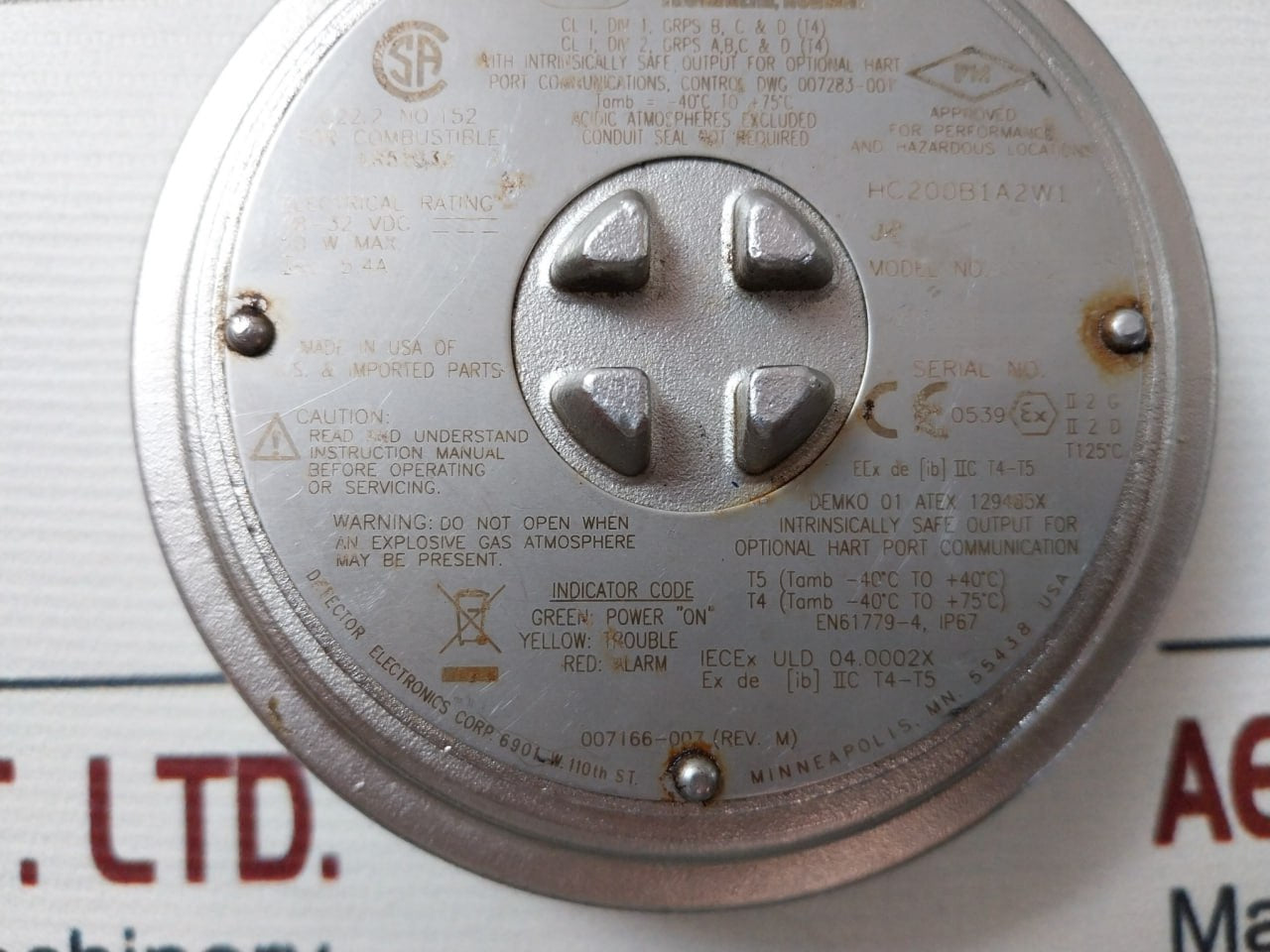 Autronica Hc200B1A2W1 Autro Point Gas Detector 18-32 Vdc 10W Ip67