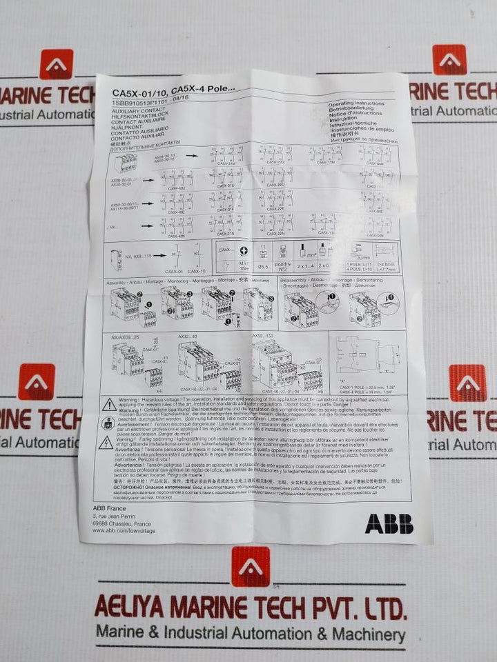 Auxiliary Contact Block 690 Vac 50/60Hz Abb Ca5X-10 E4Ca5X10