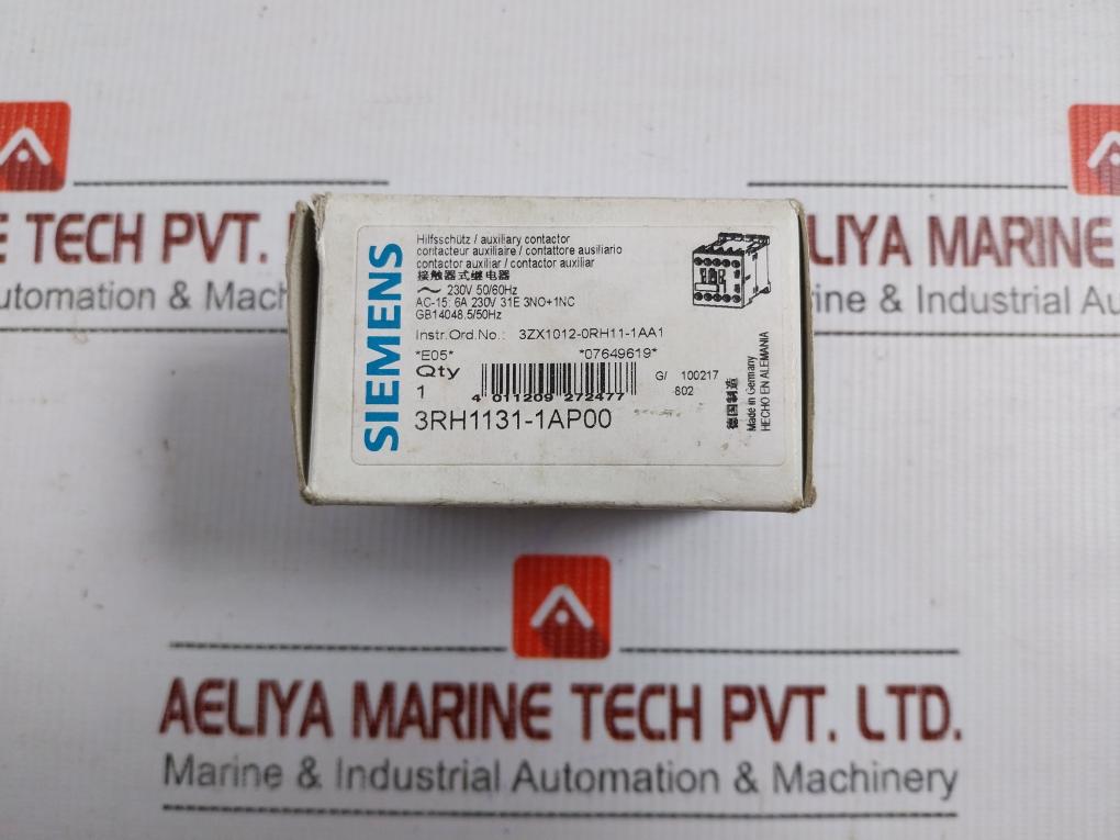 Auxiliary Contactor 230V 50/60Hz Part No 3Rh1131-1Ap00 Siemens