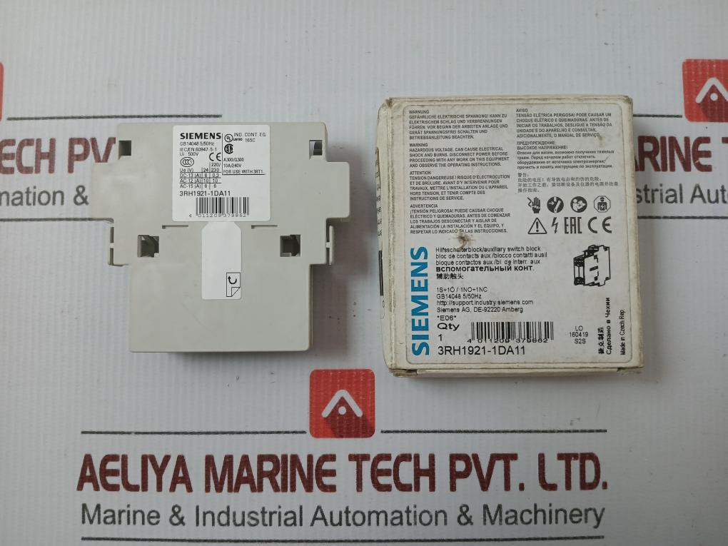 Auxiliary Switch Block 3Rh1921-1Da11 Siemens Ui-500V