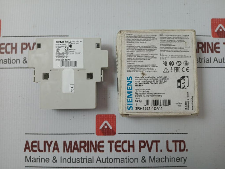 Auxiliary Switch Block 3Rh1921-1Da11 Siemens Ui-500V