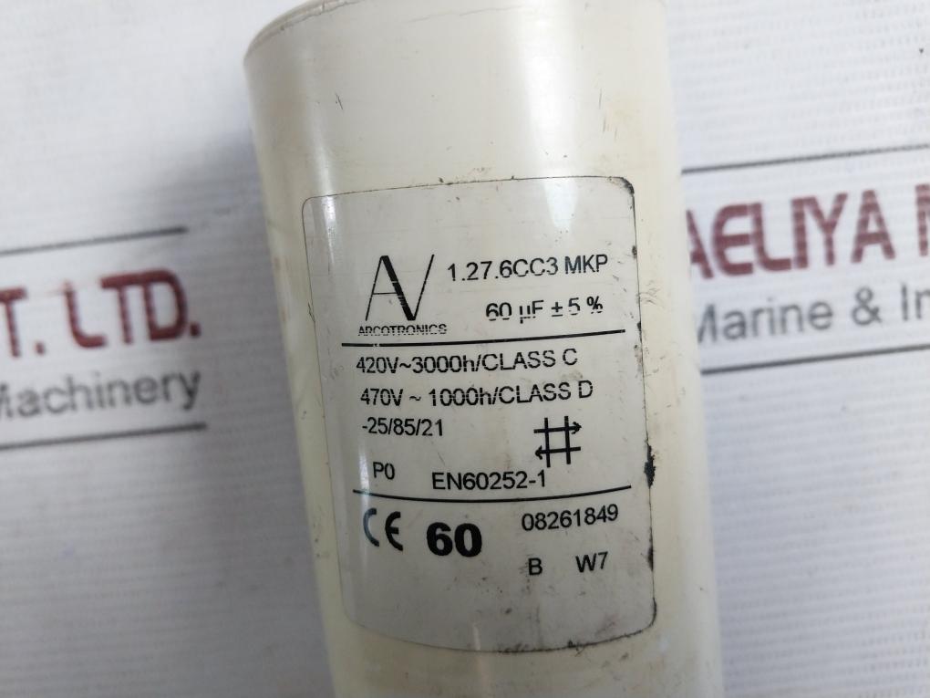 Av Arcotronics 1.27.6Cc3 Mkp Capacitor 420V-3000H 470V-1000H 60 Uf En60252-1