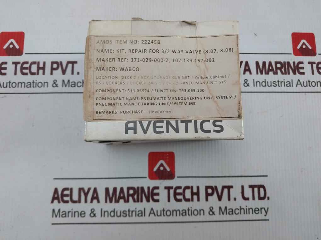 Aventics 3710290002 O-ring Kit Repair For 3/2 Way Valve (8.07, 8.08)