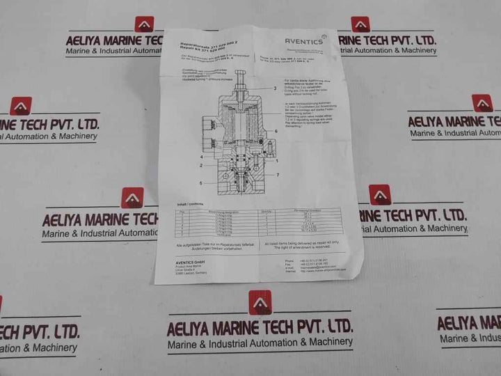 Aventics 3710290002 O-ring Kit Repair For 3/2 Way Valve (8.07, 8.08)