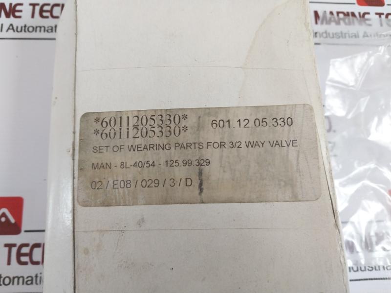 Aventics 3711100032 Pneumatic 3/2 Way Valve Repair Kit Man-8L-40/54-125.99.329