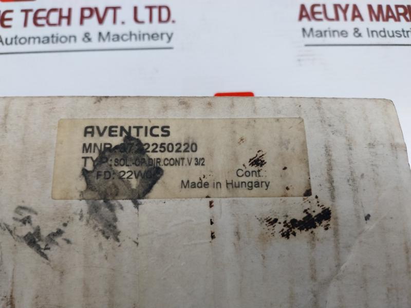 Aventics 3722250220 Pneumatic Directional Valve, 24Vdc, 4.8W, 22W04