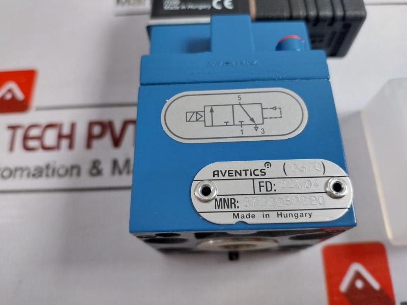 Aventics 3722250220 Pneumatic Directional Valve, 24Vdc, 4.8W, 22W04